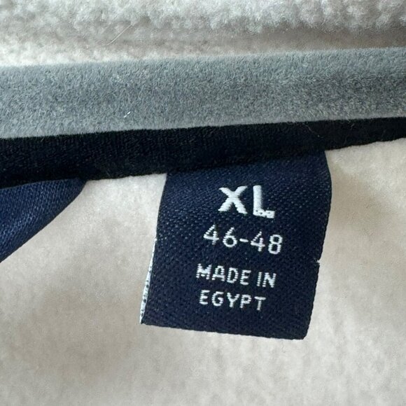 Lands End Mens Snap-T Pullover Cream/Olive Fleece XL - Picture 3 of 8